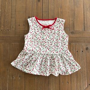 SweetHoney Cherry peplum tank top